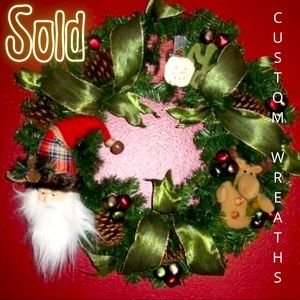 FESTIVE CUSTOM CHRISTMAS WREATH WITH SANTA AND RUDOLF 🎅🏼 🦌